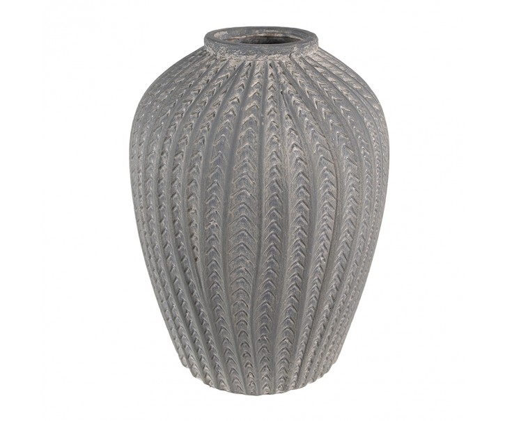 Šedá cementová dekorativní váza L - Ø 21*28 cm Clayre & Eef