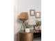 Bílá stolní lampa s béžovým stínidlem - Ø 22*34 cm E27/max 1*60W Clayre & Eef
