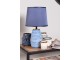 Modrá stolní lampa s keramickou základnou Etnie - Ø 20*35 cm E27/max 1*60W Clayre & Eef