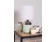 Stolní lampa s keramickou nohou a bílým stínidlem - Ø 15*33 cm E27/max 1*60W Clayre & Eef