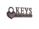 Hnědo černý litinový háček na klíče Keys - 26*3*10 cm Clayre & Eef