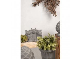 Šedá dekorace socha 3 kočky Cat Grey - 22*10*16 cm