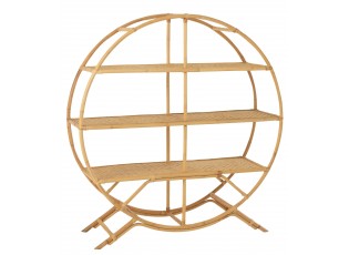 Přírodní ratanový kulatý policový regál Nattio Rattan - 150*40*150cm