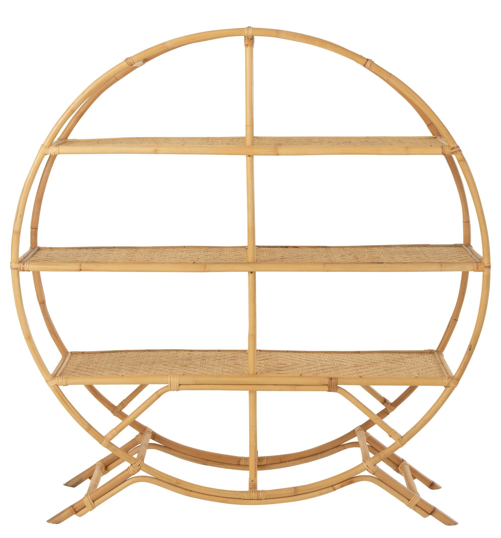 Přírodní ratanový kulatý policový regál Nattio Rattan - 150*40*150cm J-Line by Jolipa Přírodní ratanový kulatý policový regál Nattio Rattan - 150*40*150cm J-Line by Jolipa