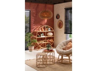 Přírodní ratanový kulatý policový regál Nattio Rattan - 150*40*150cm