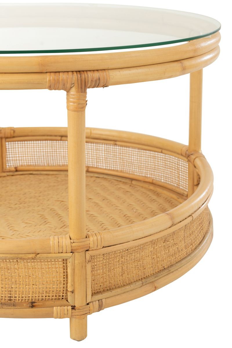 Přírodní ratanový coffee stolek Jovelyne Rattan - Ø 70*47cm J-Line by Jolipa Přírodní ratanový coffee stolek Jovelyne Rattan - Ø 70*47cm J-Line by Jolipa