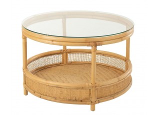 Přírodní ratanový coffee stolek Jovelyne Rattan - Ø 70*47cm