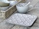 Mocca porcelánový hranatý talíř s ornamenty Arés Mocca - 20*20*2cm Chic Antique