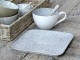 Šedý porcelánový hranatý talíř s ornamenty Arés Grey - 20*20*2cm Chic Antique