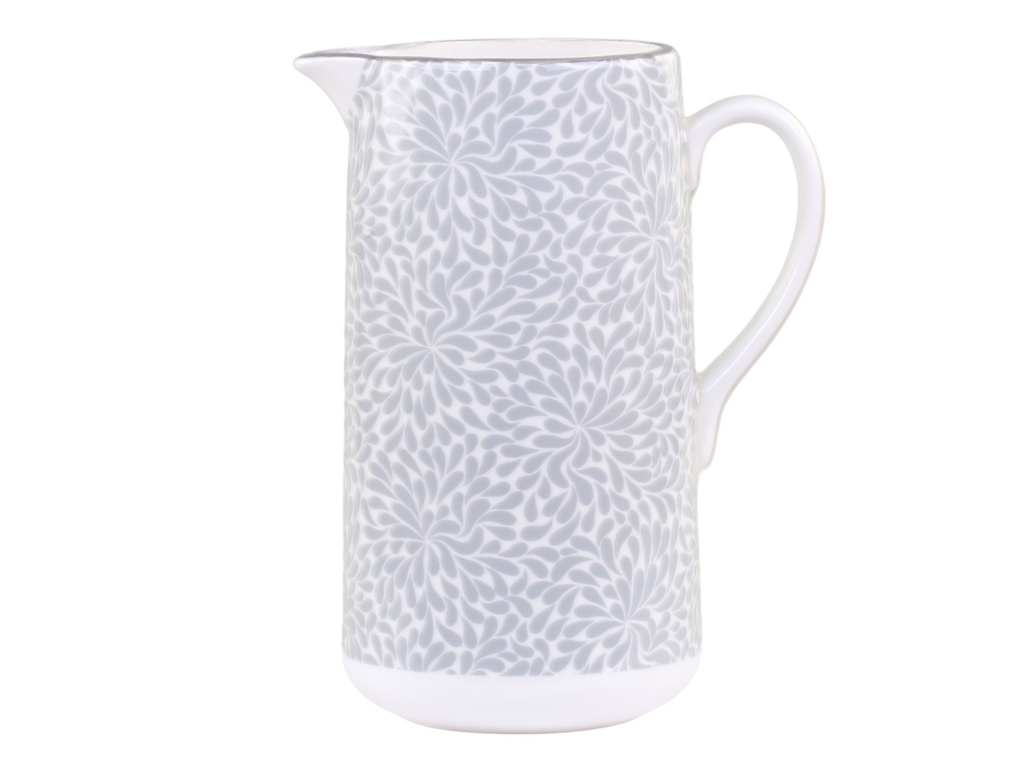 Šedý porcelánový džbán s ornamenty Arés Grey - 15*9*20cm / 1100ml