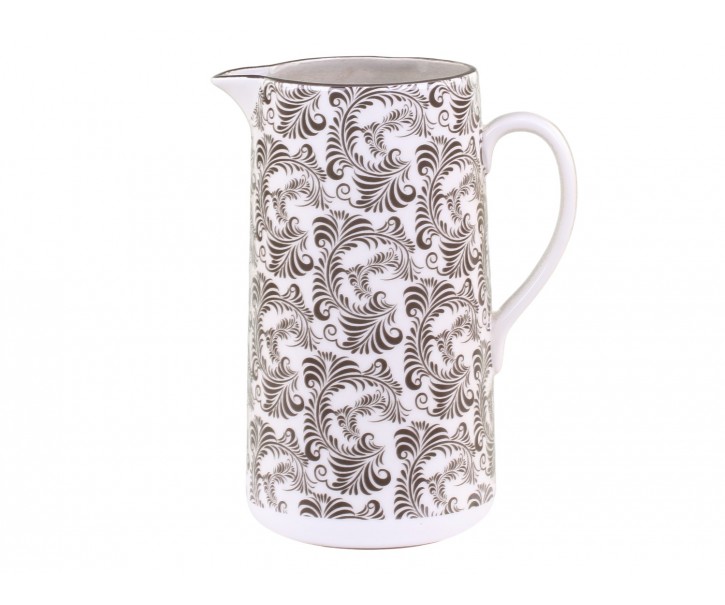 Mocca porcelánový džbán s ornamenty Arés Mocca - 15*9*20cm / 1100ml Chic Antique