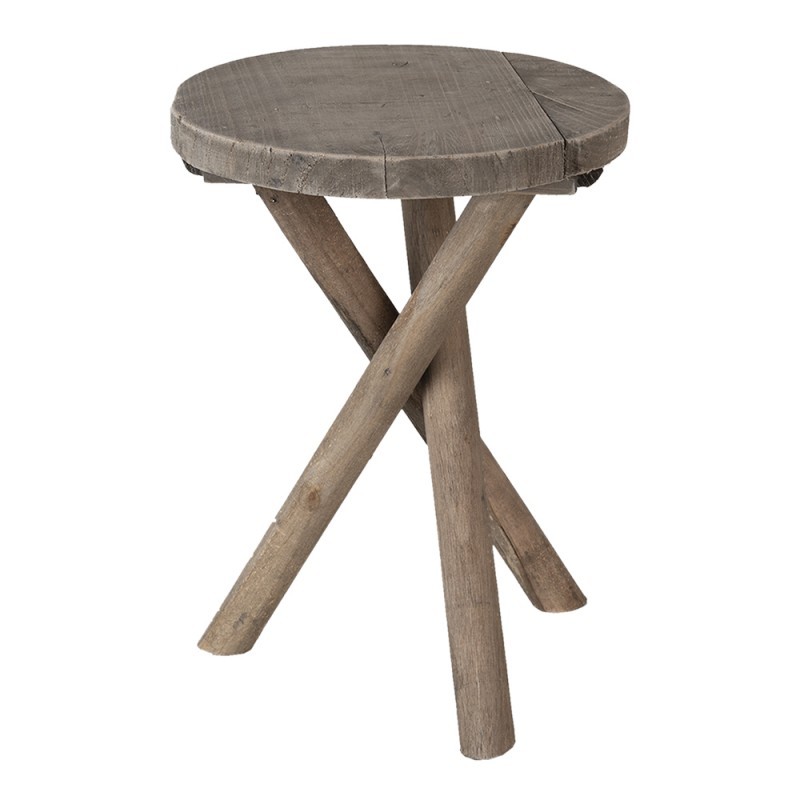Dřevěný kulatý stolek na květiny - Ø 24*32 cm Clayre & Eef Dřevěný kulatý stolek na květiny - Ø 24*32 cm Clayre & Eef