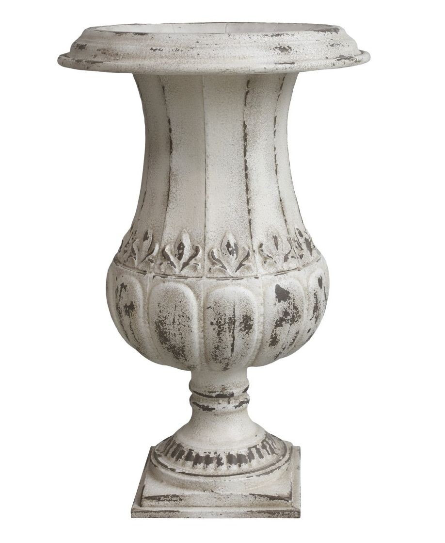 Krémový vintage obal na květináč/ váza ve tvaru číše Frenchie - Ø 42*67cm Chic Antique Krémový vintage obal na květináč/ váza ve tvaru číše Frenchie - Ø 42*67cm Chic Antique