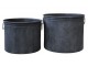 2ks kulatý plechový zinkový antik obal na květináč Planters - Ø 45*35cm Chic Antique