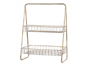 Bronzový antik dekorační kovový etažér Fil de Fer Basket - 23*41*55cm
