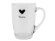 Skleněný hrnek se srdíčkem Love Birds - 11*8*11 cm / 300 ml Clayre & Eef