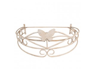 Béžový antik kovový baldachýn s motýlkem Butterfly - 66*46*23 cm