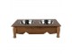 Misky pro zvířata v hnědém antik dřevěném stojanu - 41*22*12 cm / 2*500 ml Clayre & Eef