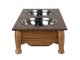 Misky pro zvířata v hnědém antik dřevěném stojanu - 41*22*12 cm / 2*500 ml Clayre & Eef