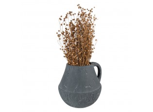 Tmavě šedý dekorativní obal na květináč s uchem Édith L - 23*23*21 cm