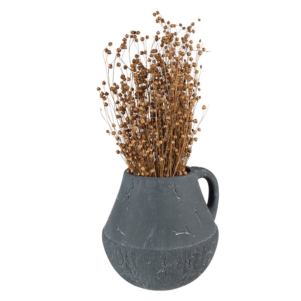 Tmavě šedý dekorativní obal na květináč s uchem Édith L - 23*23*21 cm Clayre & Eef Tmavě šedý dekorativní obal na květináč s uchem Édith L - 23*23*21 cm Clayre & Eef