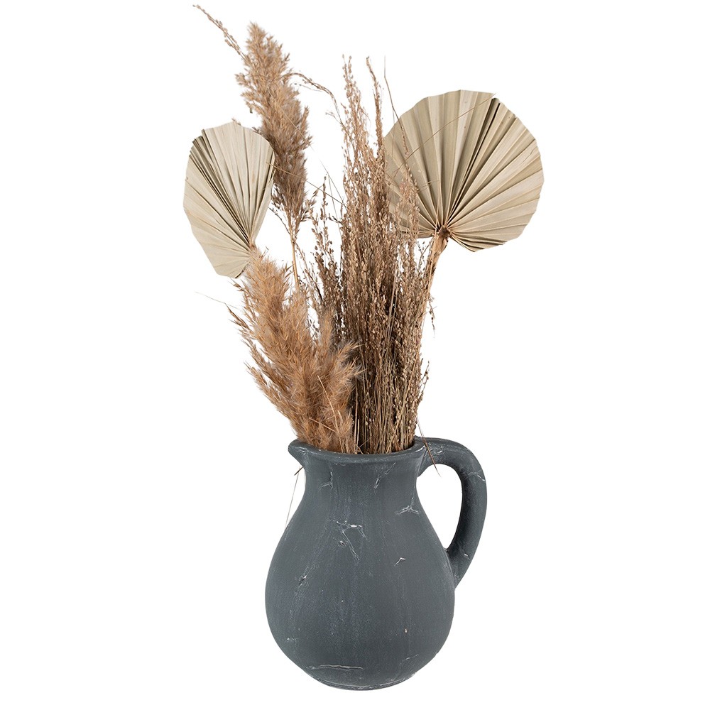 Tmavě šedý dekorativní džbán Édith L - 22*18*23 cm Clayre & Eef Tmavě šedý dekorativní džbán Édith L - 22*18*23 cm Clayre & Eef