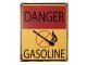 Žlutočervená antik nástěnná kovová cedule Danger Gasoline - 20*1*25 cm Clayre & Eef