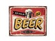 Červená antik nástěnná kovová cedule Beer - 25*1*20 cm Clayre & Eef
