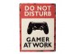 Červenobílá antik nástěnná kovová cedule Do Not Disturb - 25*1*33 cm Clayre & Eef