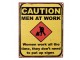 Žlutá antik nástěnná kovová cedule Caution, Men At Work - 20*1*25 cm Clayre & Eef