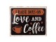 Černá antik nástěnná kovová cedule Love And Coffee - 25*1*20 cm Clayre & Eef