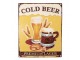 Žlutá antik nástěnná kovová cedule Cold Beer - 20*1*25 cm Clayre & Eef