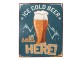 Modrá antik nástěnná kovová cedule Ice Cold Beer, Sold Here - 20*1*25 cm Clayre & Eef