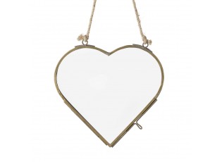 Bronzový antik závěsný fotorámeček ve tvaru srdce Heart - 15*15*1cm