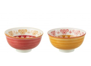 Set 2ks barevná porcelánová miska Bowl Jam - Ø11*5 cm/ 220ml
