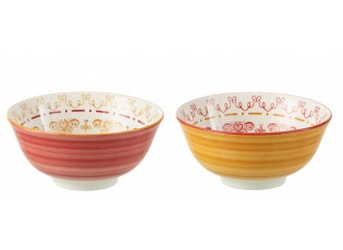 Set 2ks barevná porcelánová miska Bowl Jam - Ø15*7cm/ 570ml