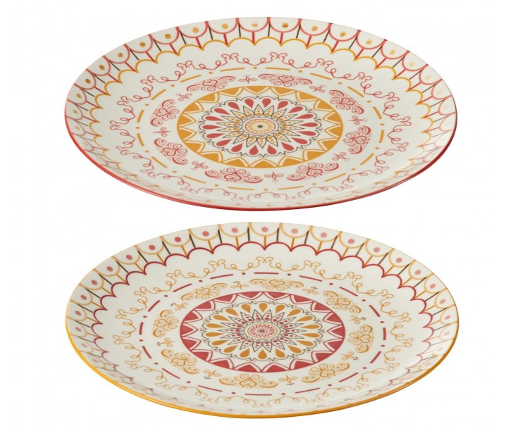 Set 2ks porcelánový jídelní talíř Plate Jam - Ø27*2cm J-Line by Jolipa