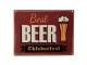 Červená antik nástěnná kovová cedule Best Beer Oktoberfest - 33*1*25 cm Clayre & Eef
