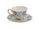 Porcelánový šálek s podšálek Blue Garden - 12*9*7 / Ø 15*2 cm / 160 ml Clayre & Eef