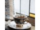 Porcelánový šálek s podšálkem Black Garden - 12*9*6 / Ø 15*2 cm / 200 ml Clayre & Eef