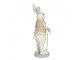 Velikonoční dekorační soška králíka s hůlkou - 12*9*31 cm Clayre & Eef