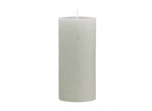 Zelená široká svíčka Macon Rustic verte - Ø 7*15cm/ 60h
