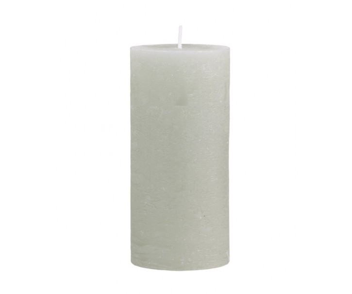 Zelená široká svíčka Rustic pillar verte - Ø 7*10cm/ 40h Chic Antique