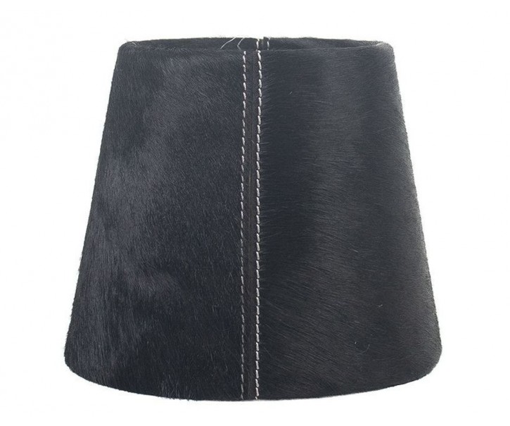 Černé stínidlo lampy z hovězí kůže - Ø18*Ø13*15cm / E27 Mars & More 