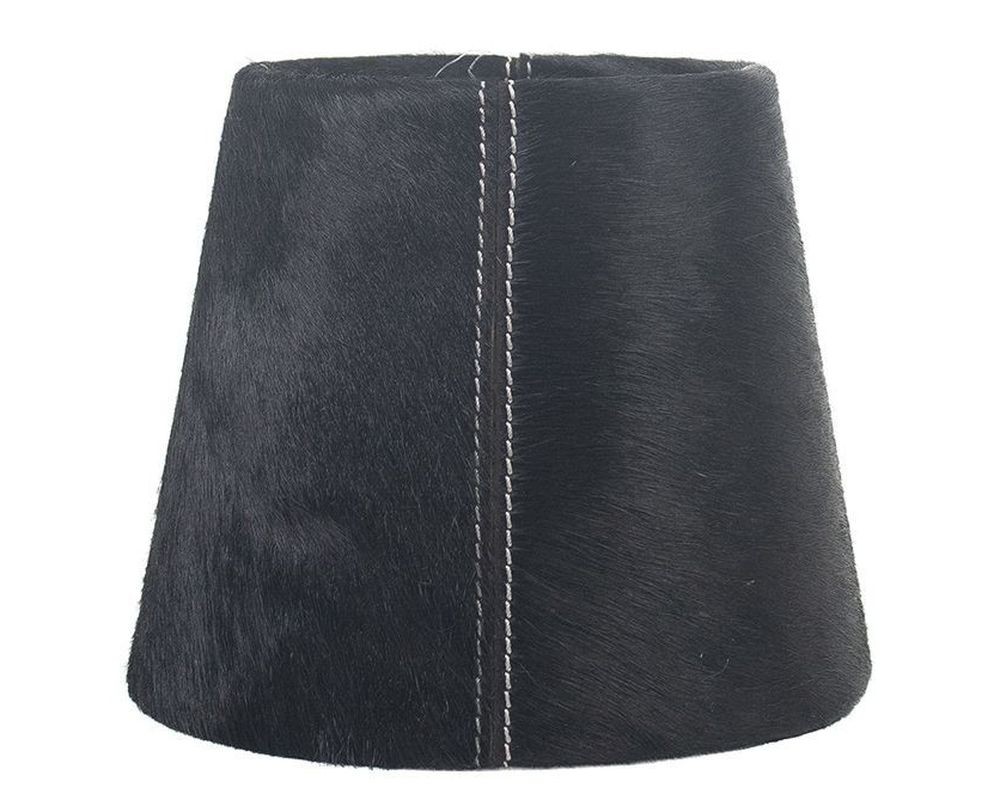 Černé stínidlo lampy z hovězí kůže - Ø18*Ø13*15cm / E27 Mars & More Černé stínidlo lampy z hovězí kůže - Ø18*Ø13*15cm / E27 Mars & More