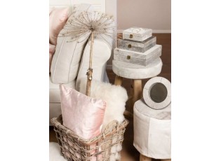 Stolní zrcadlo Minna s lemováním z hovězí kůže šedé - 25*13*25cm