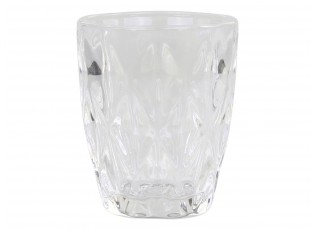 Sklenička ze silnějšího skla s dekorem Diamond cut - Ø8*10 cm 
