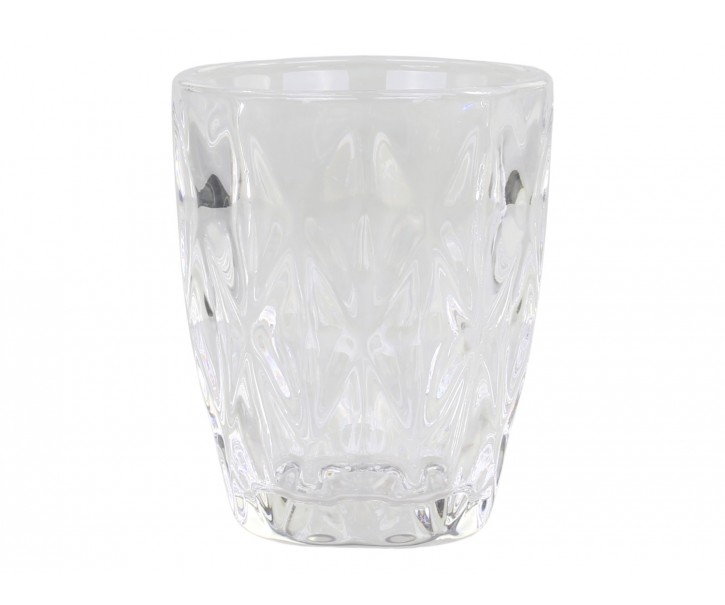 Sklenička ze silnějšího skla s dekorem Diamond cut - Ø8*10 cm Chic Antique