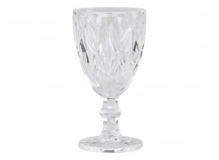 Sklenička na noze ze silnějšího skla s dekorem Diamond cut - Ø9,5*17cm 