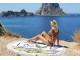 Bílý kulatý plážový bavlněný ručník s třásněmi Love - Ø180 cm Mycha Ibiza new